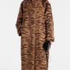 Zebra-Print Jacquard Coat