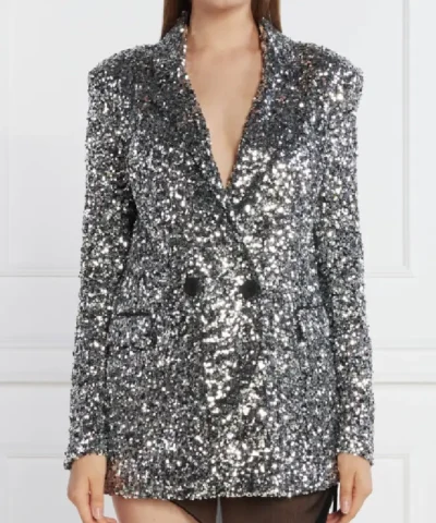 Alternative view of Zulmira Ferreira Passadeira Vermelha 2025 Silver Sequined Blazer