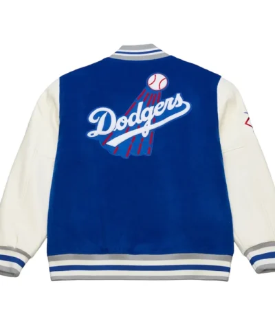 Los Angeles Dodgers Off Day Varsity Royal and Eggshell Full-Snap Jacket