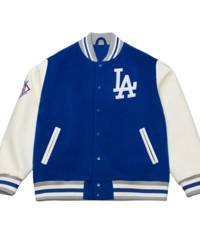 LA Dodgers Off Day Royal and Eggshell Varsity Jacket