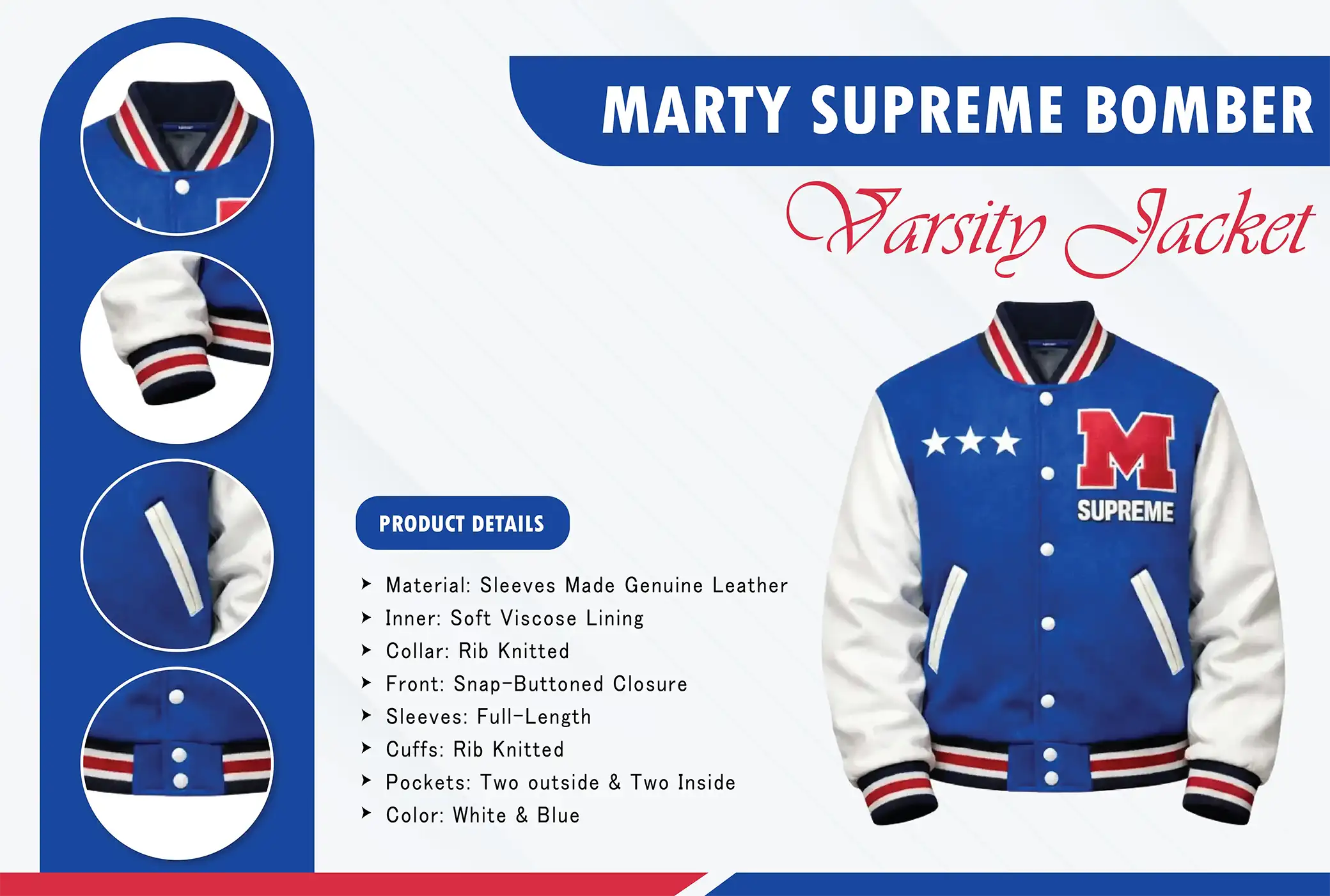 marty supreme bomber varsity jacket Infographic