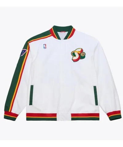 1995-96 Seattle Supersonics White Warm-Up Jacket