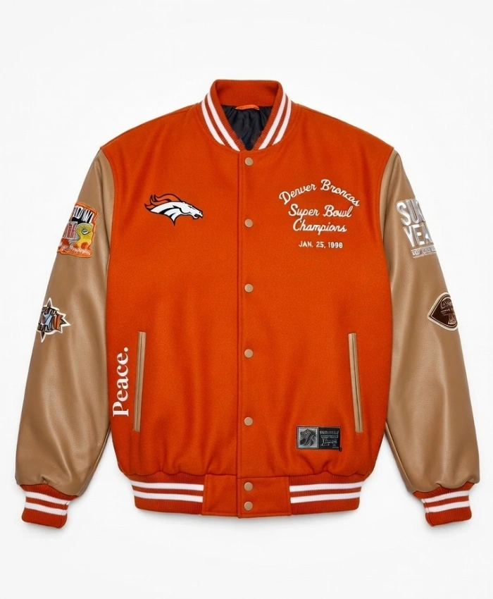 1998 Broncos vs Packers Super Bowl Varsity Jacket