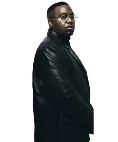 2026 Campaign Nas Black Leather Coat
