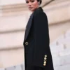 2026 Teyana Taylor Black Coat