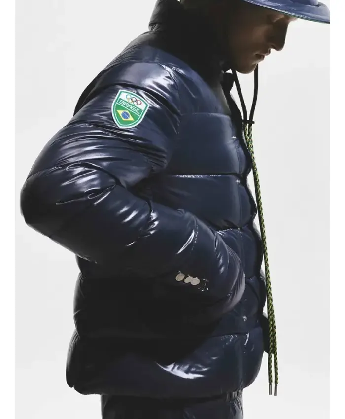 2026 Winter Olympics Brazil Moncler Black Puffer Jacket