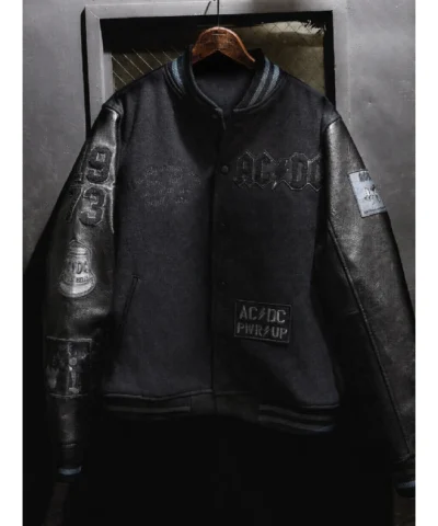 ACDC Through the Eras Black Varsity Jacket