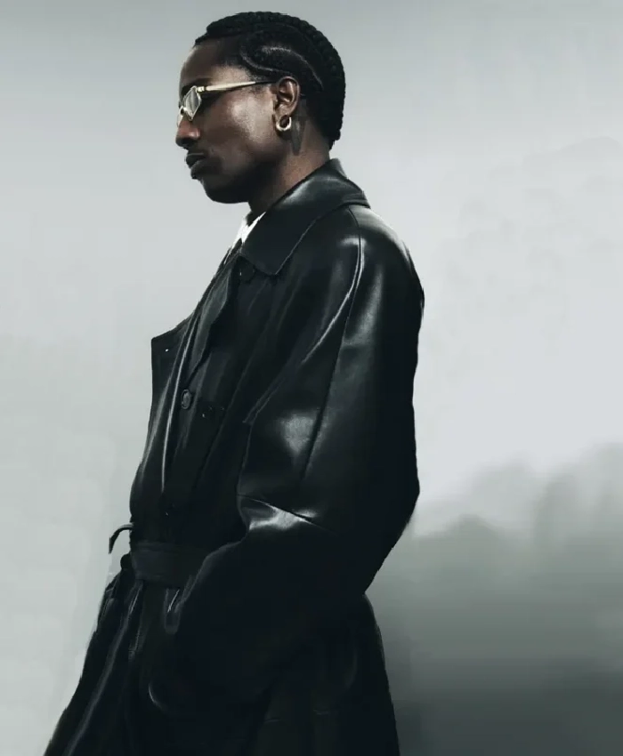 ASAP Rocky 2026 Campaign Black Leather Coat