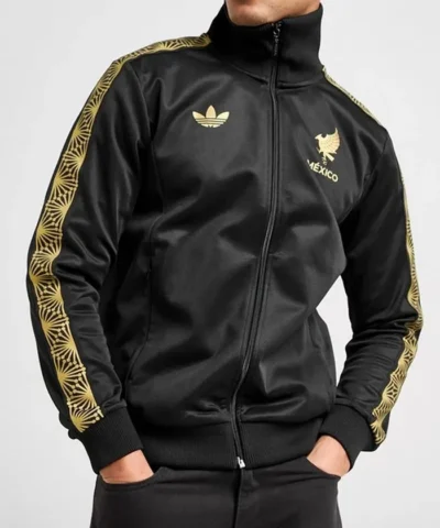 Adidas Mexico Black and Gold Full-Zip Jacket