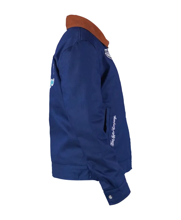 Aeropostale Ford Mustang Motor Co. Twill Blue Zip-Up Jacket For Men and Women