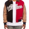 Akoo Prey Wool Color Block Bomber Varsity Jacket