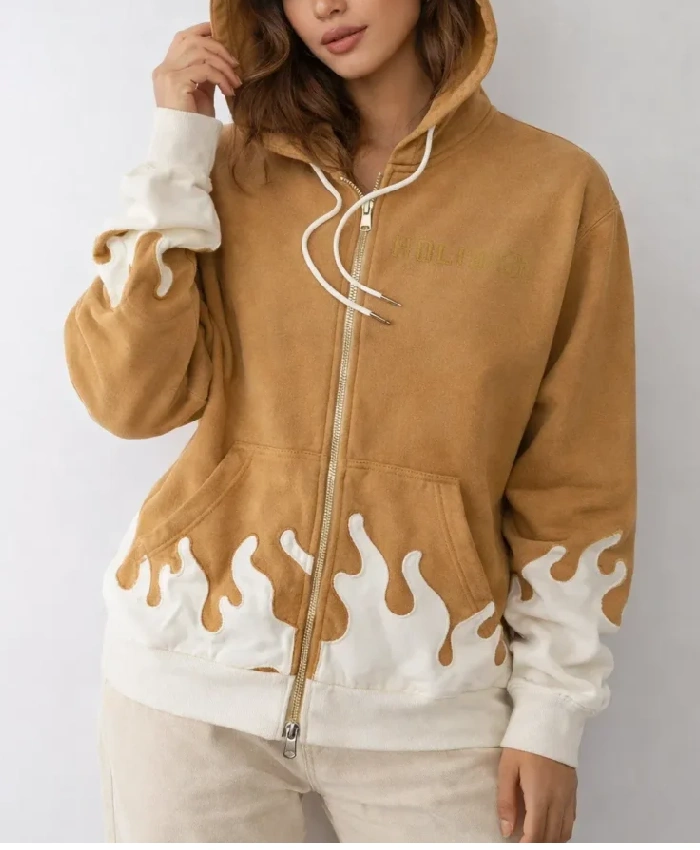 Alchemist Ling Flame Zip Brown Hoodie Buy Now