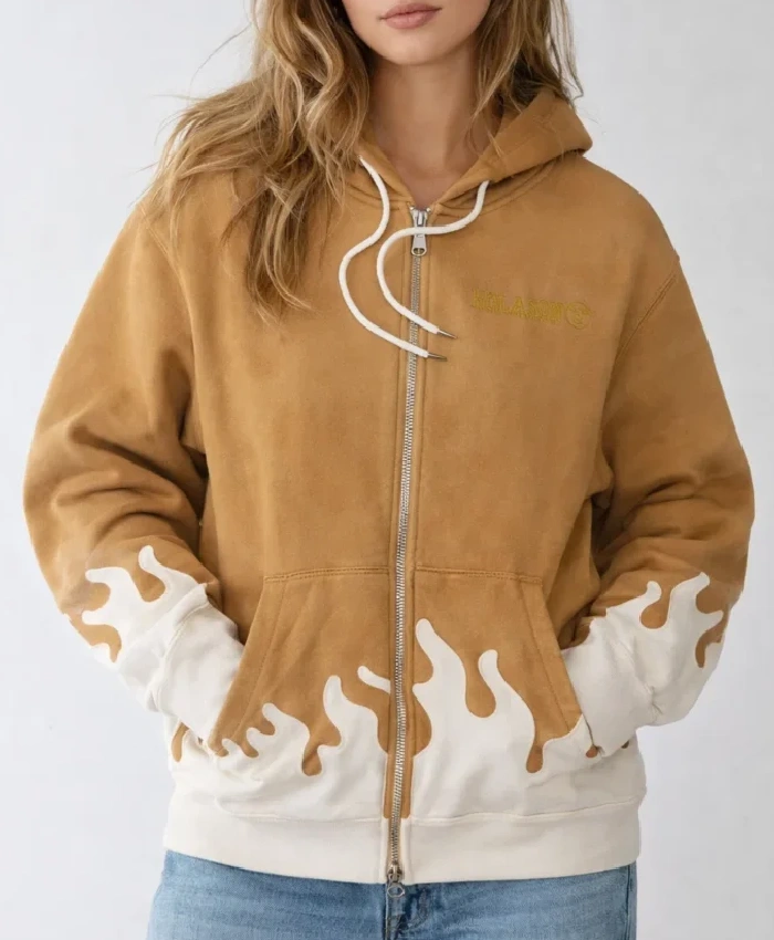 Alchemist Ling Flame Zip Brown Hoodie