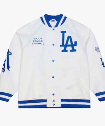 Arctic White La Dodgers Lightweight Satin Jackt
