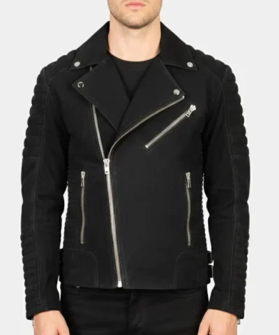 Armand Mocha Black Suede Biker Jacket