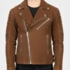 Armand Mocha Brown Suede Biker Jacket