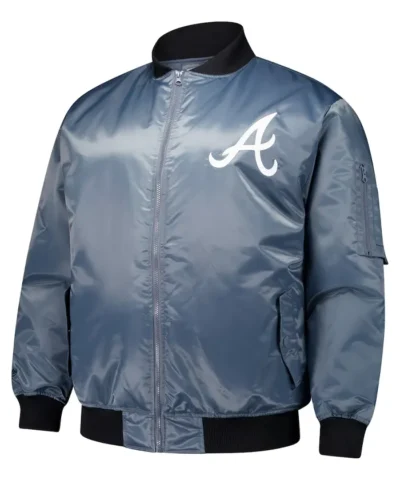 Atlanta Braves Charcoal Big & Tall Full-Zip Bomber Jacket