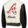 Atlanta Braves PLEASURES White Full-Snap Varsity Jacket