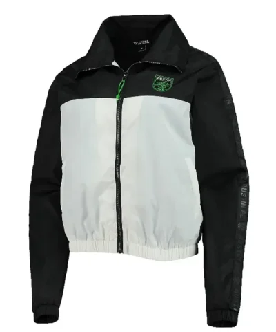 Austin FC Black And White Bomber Zipper Jacket