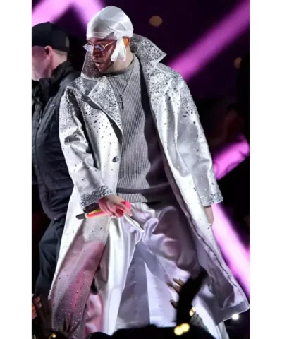 Bad Bunny Silver Embellished Coat