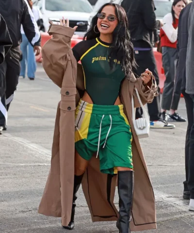Becky G Super Bowl 2026 Trench Coat