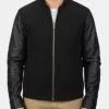 Blain Black Hybrid Bomber Black Jacket