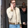 Brady Super Bowl 2026 Beige Bomber Jacket