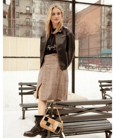 Alternative view of Emma Brooks Black Leather Bomber Jacket