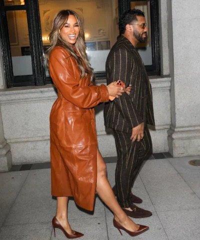 Brown Leather Trench Coat