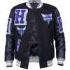Buy Now Charlotte Hornets Black Wool Bomber Varsity Jacket