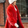 Carrie Preston NYC 2026 Fur Red Coat