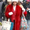 Carrie Preston NYC 2026 Red Fur Coat