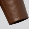 Casual Detachable Leather Brown Hooded Jacket