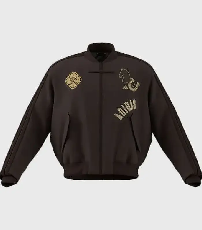 Chinese New Year Brown Bomber Jcket