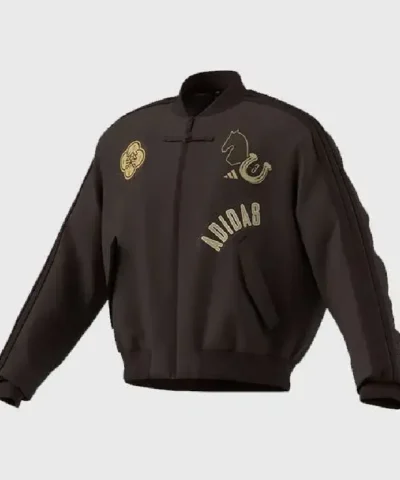Chinese New Year Brown Bomber Jacket