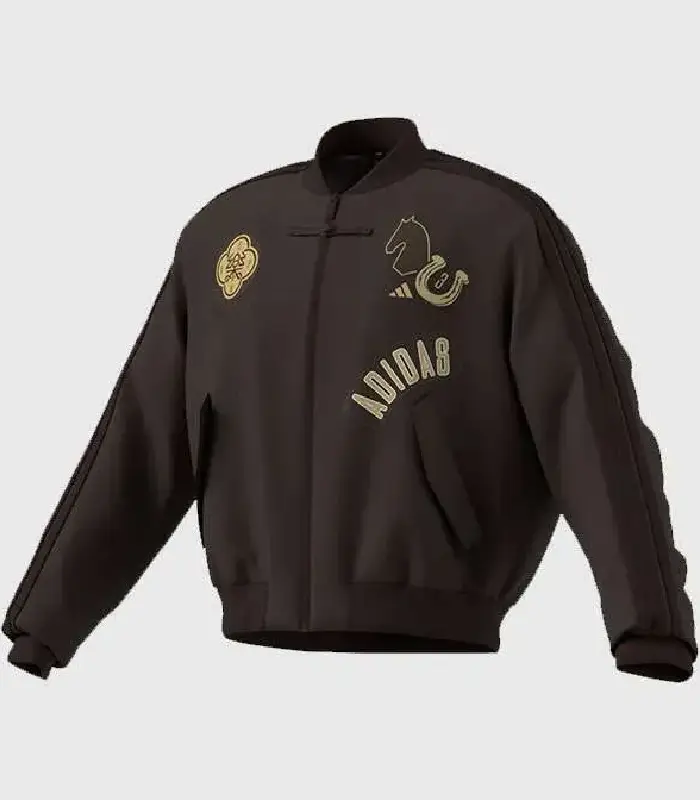Chinese New Year Brown Bomber Jacket