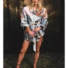 Chloe Kelly Abstract Print Belted Jacket