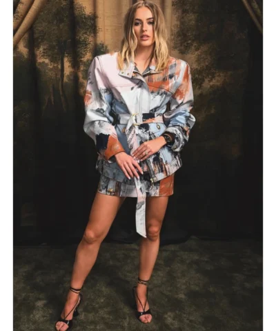 Chloe Kelly Abstract Print Belted Jacket