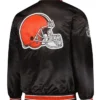 Cleveland Browns Full-Snap Satin Varsity Brown Jacket
