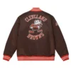 Cleveland Browns Heavyweight Full-Snap Brown Satin Jacket