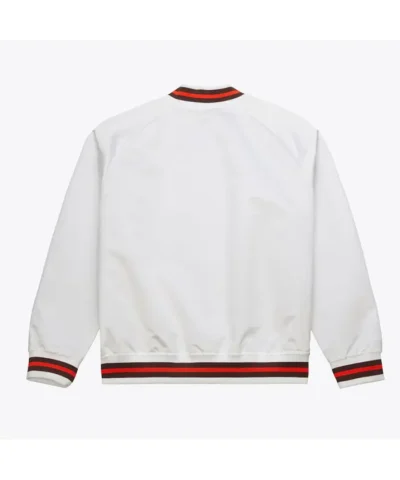 Cleveland Browns Lightweight Raglan Full-Snap Satin White Jacket