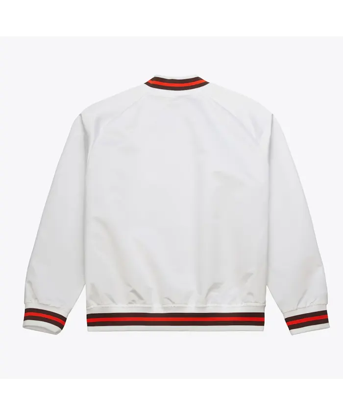 Cleveland Browns Lightweight Raglan Full-Snap Satin White Jacket