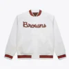 Cleveland Browns Lightweight White Satin Jacket