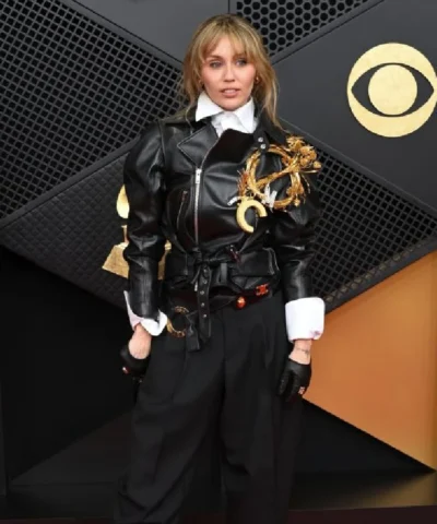 Cyrus at 68th Grammy Awards Leather Jacket