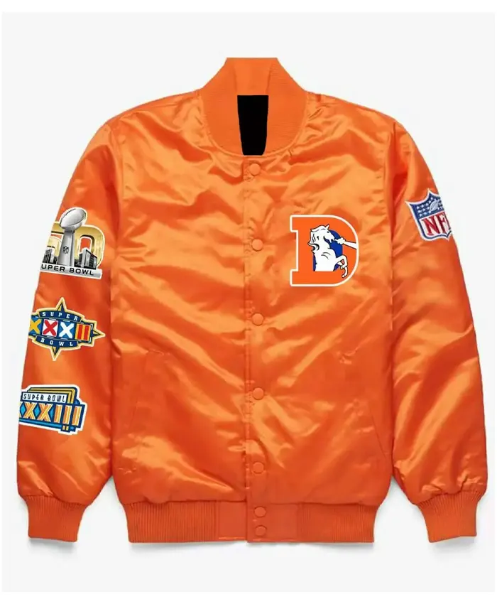 Denver Broncos Super Bowl Satin Orange Jacket