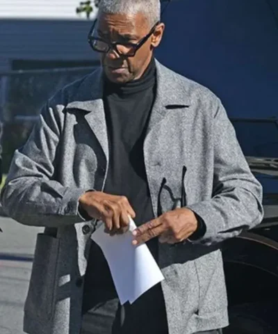 Here Comes the Flood 2026 Denzel Washington Grey Wool Jacket