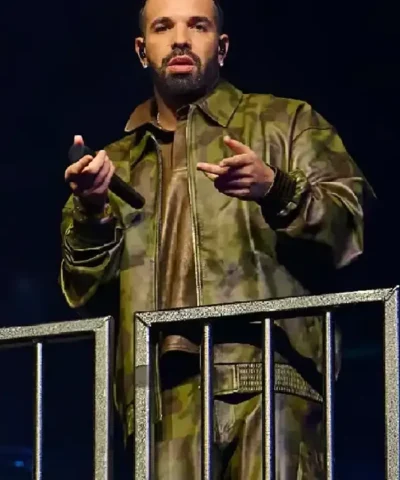 Drake Scotiabank Arena Toronto Camouflage Leather Jacket