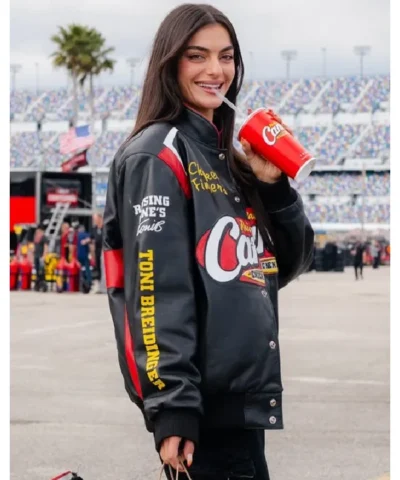 Driver Toni Breidinger Canes Black Leather Jacket