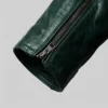 Durable and fashionable men’s sheepskin leather jacket with quilted accents
