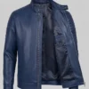 Durable and fashionable slim-fit leather biker jacket for a sharp look